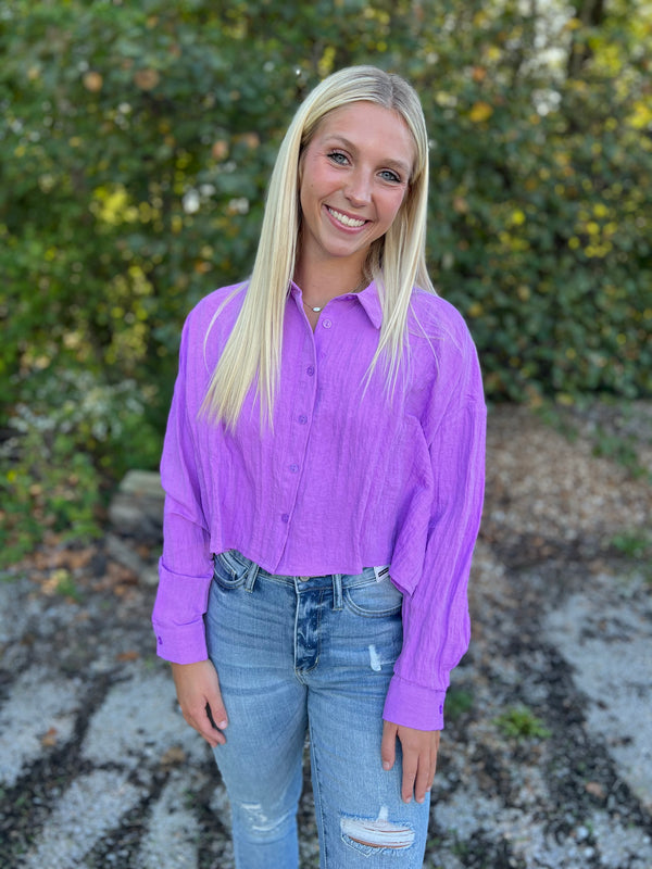 VIOLET CRINKLE TOP