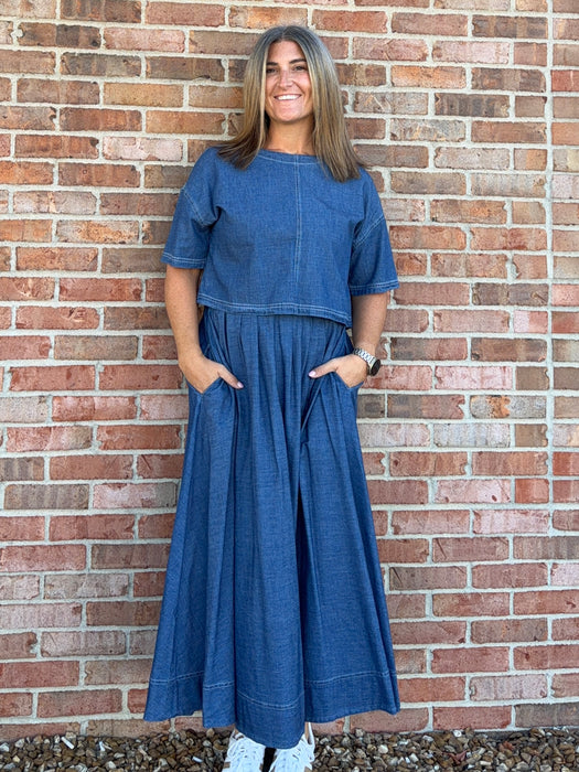 DENIM CROPPED TOP