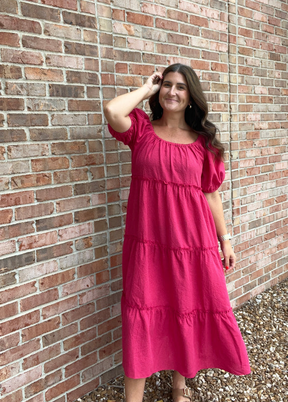 GINGHAM MIDI DRESS