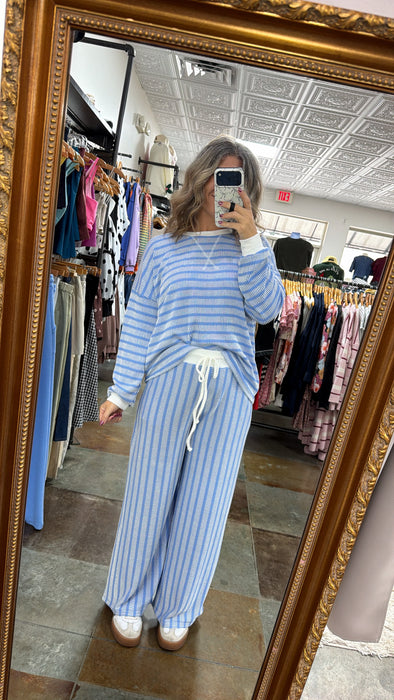 RIBBED STRIPED MATCHING SET- 3 COLORS
