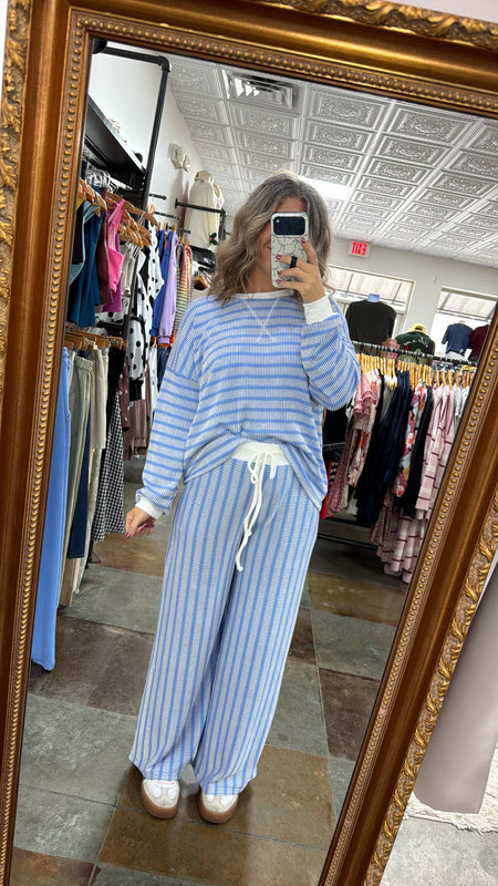 RIBBED STRIPED MATCHING SET- 3 COLORS