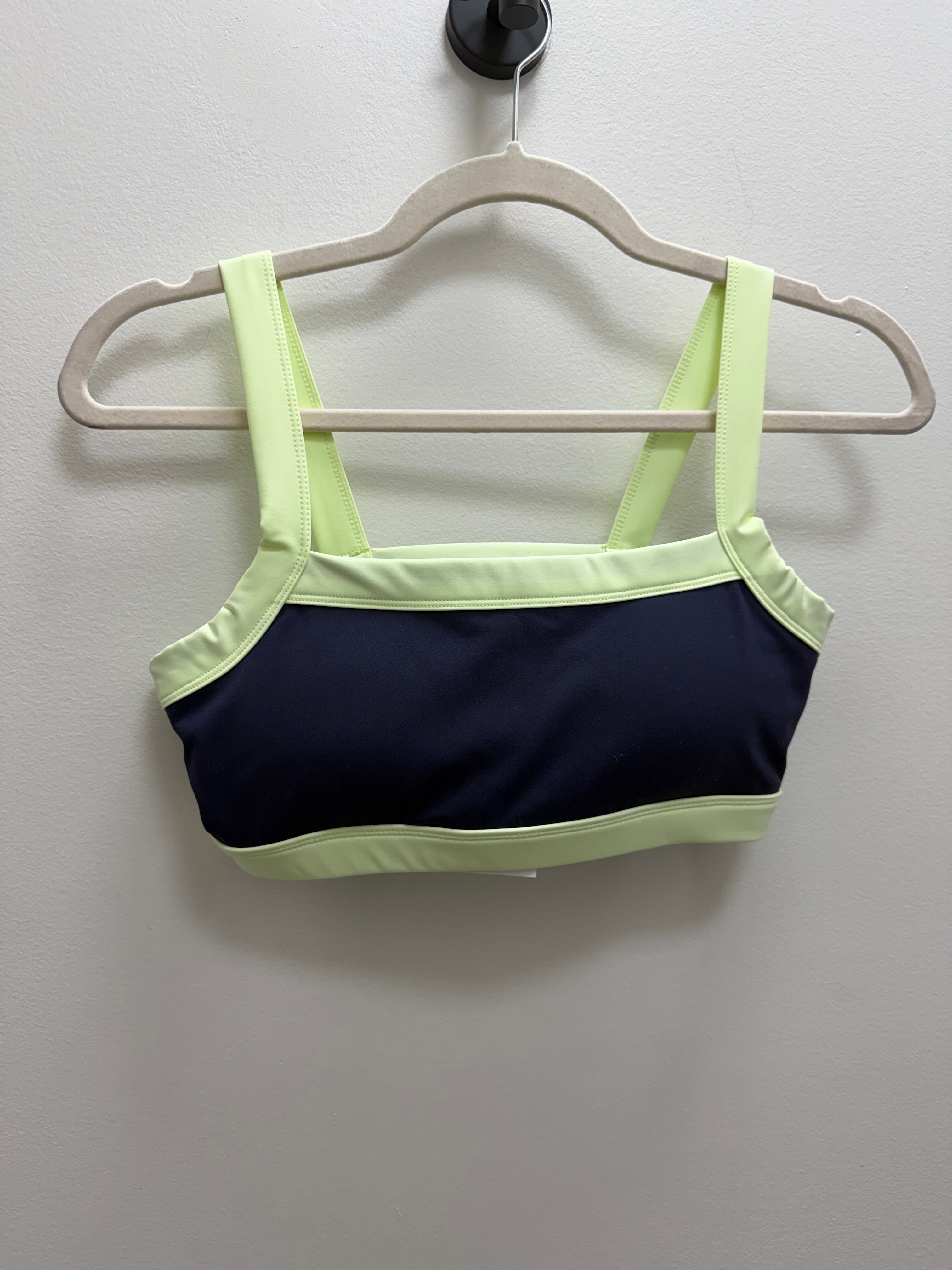 NAVY + LIME CONTRAST SPORTS BRA