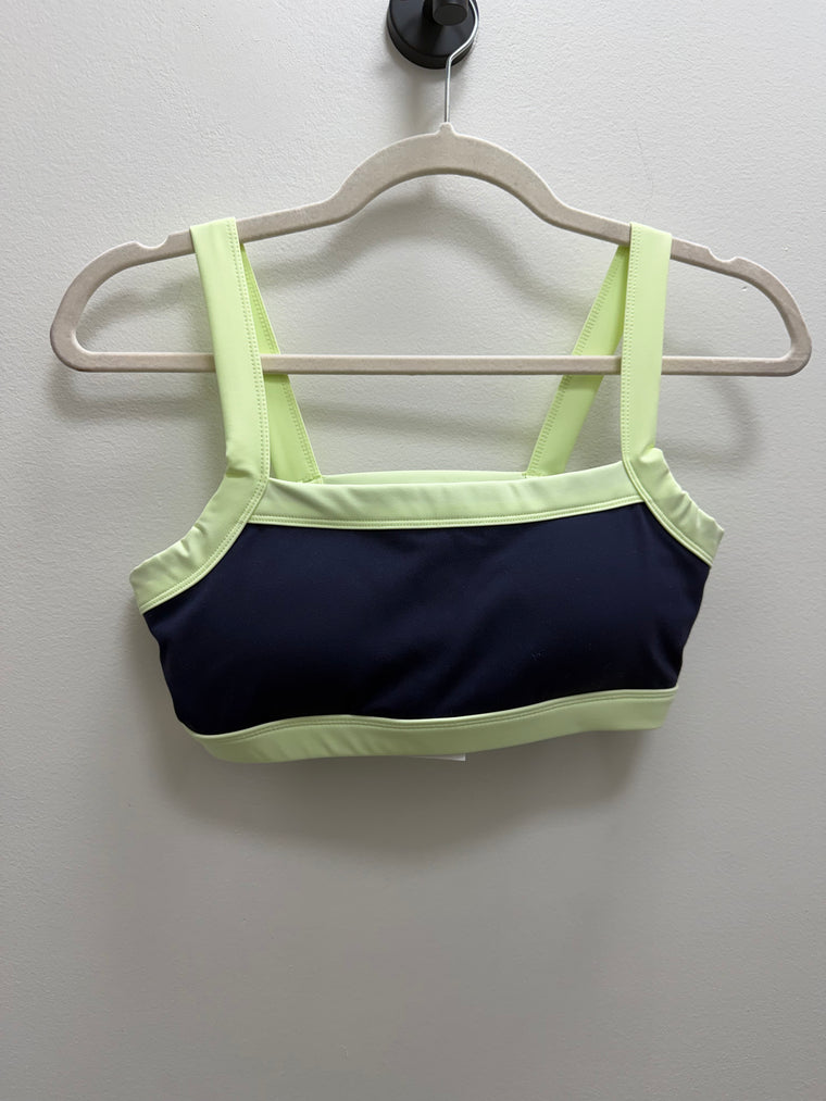 NAVY + LIME CONTRAST SPORTS BRA