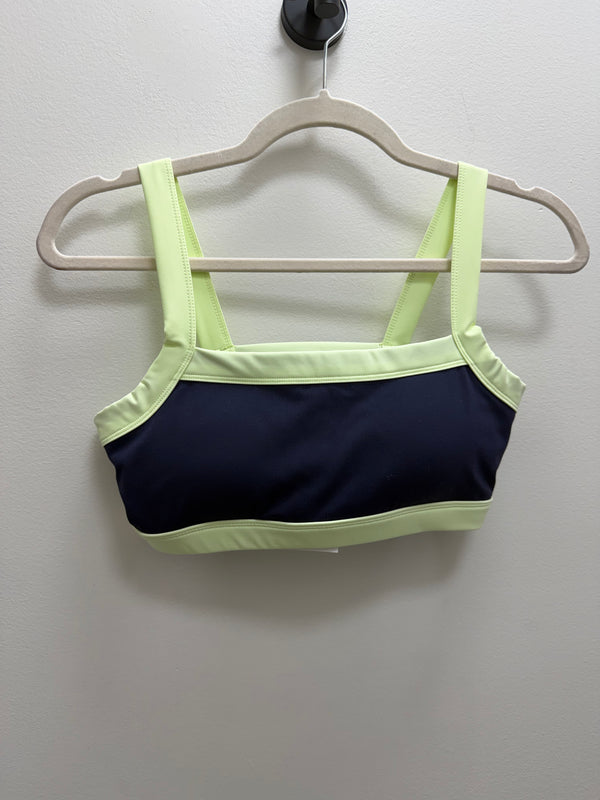NAVY + LIME CONTRAST SPORTS BRA