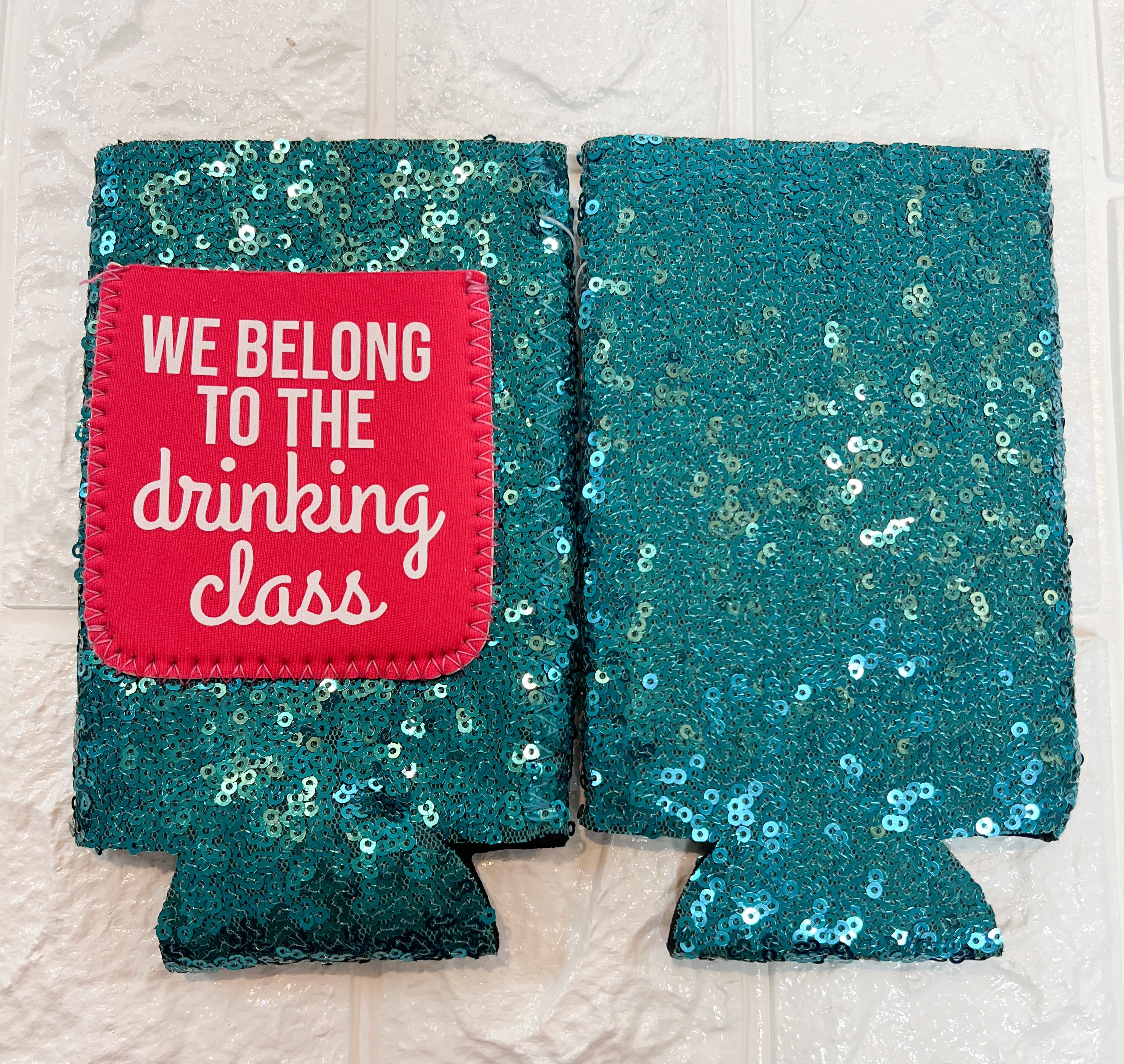 DRINKING CLASS SEQUIN CAN COOLER