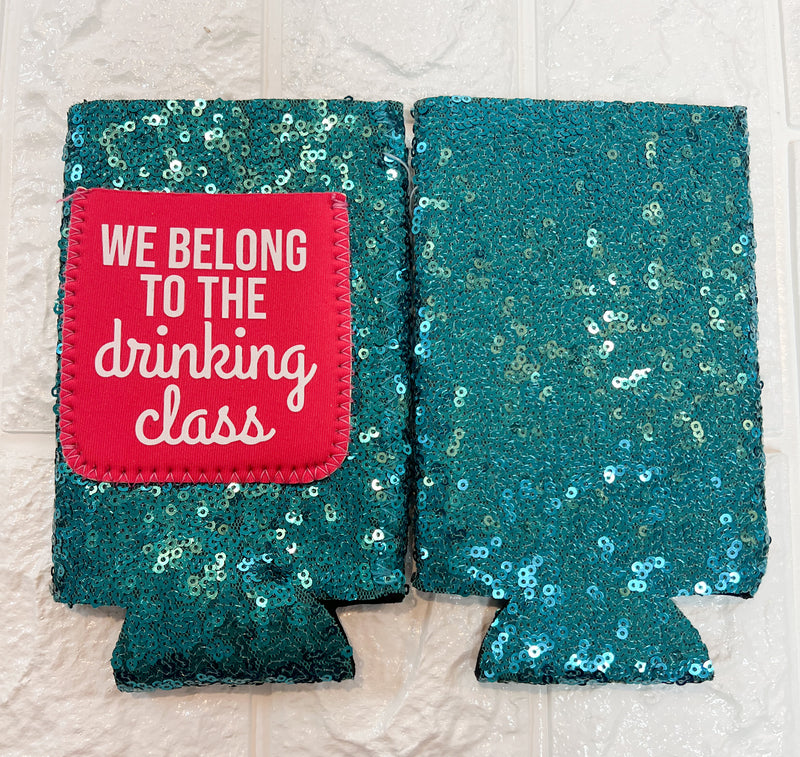 DRINKING CLASS SEQUIN CAN COOLER