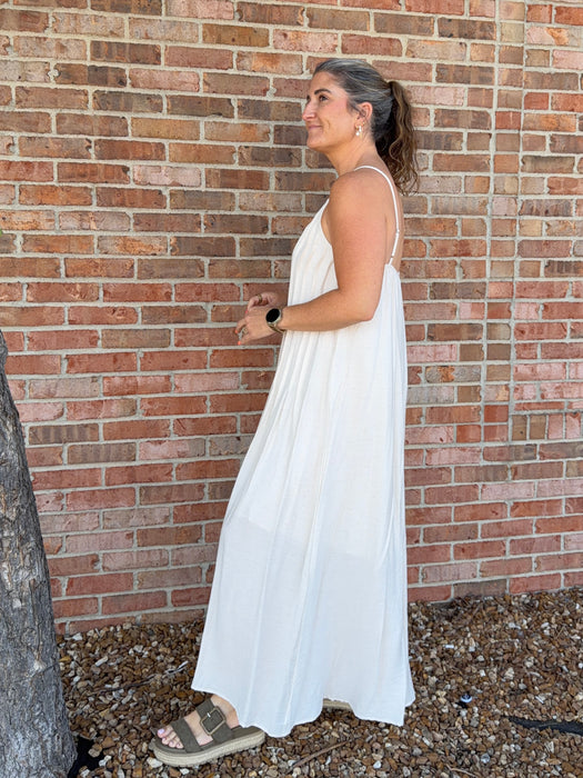 PLEATED PINTUCK MAXI DRESS- 2 COLORS
