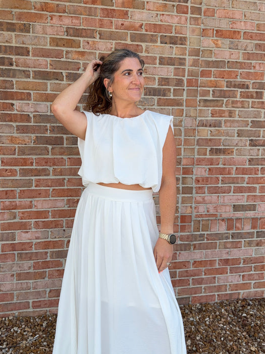WHITE BALLOON CROP TOP