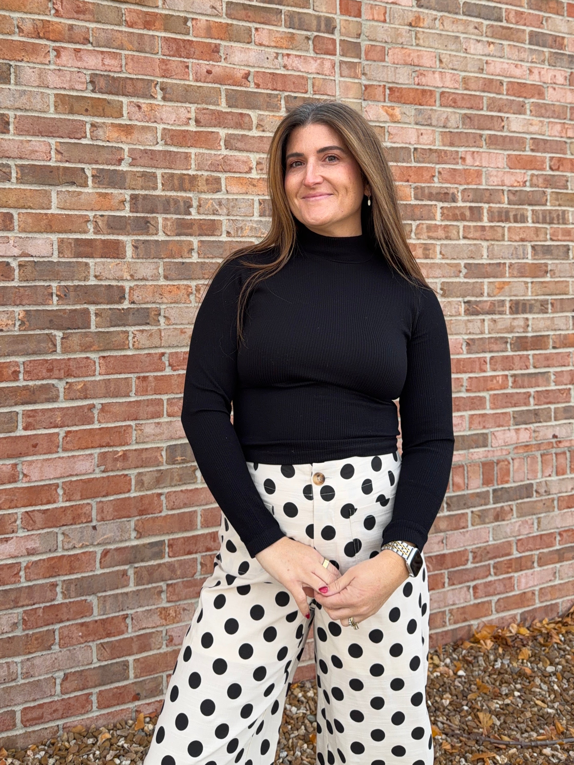 RIBBED MOCK NECK TOP- 4 COLORS