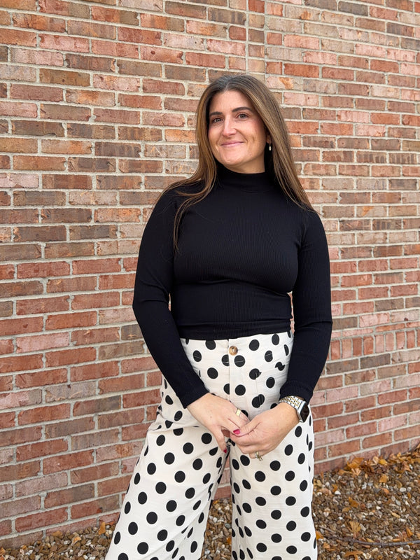 RIBBED MOCK NECK TOP- 4 COLORS