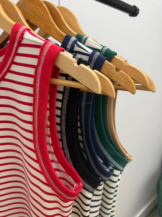STRIPED MIDI DRESS- 5 COLORS
