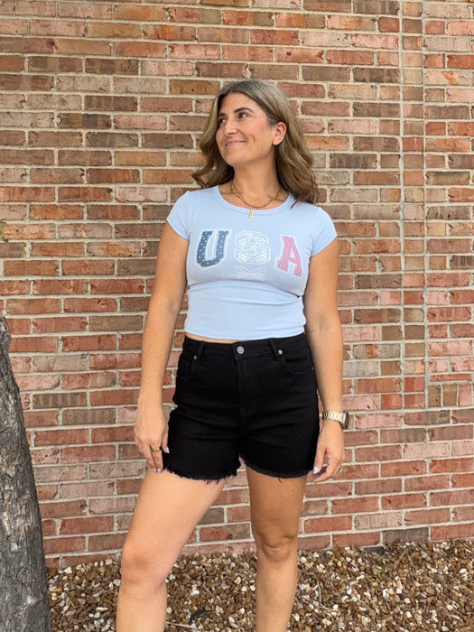 USA BOW GRAPHIC BABY TEE