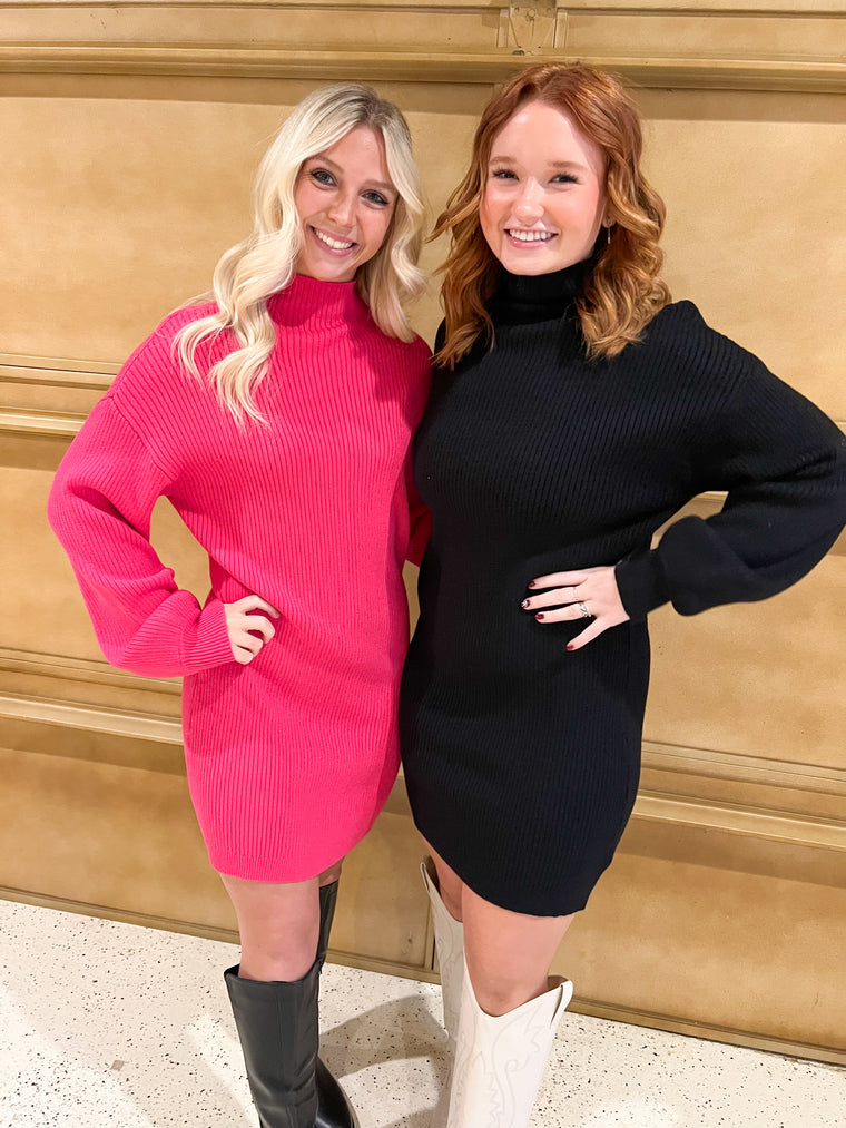 DANCING WITH SHADOWS SWEATER DRESS- 2 COLORS