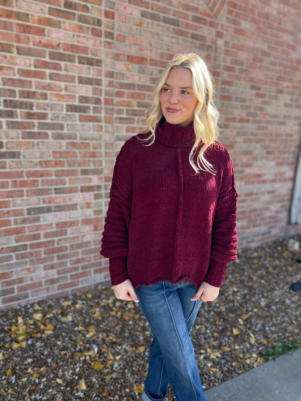 CRANBERRY CHUNKY SWEATER