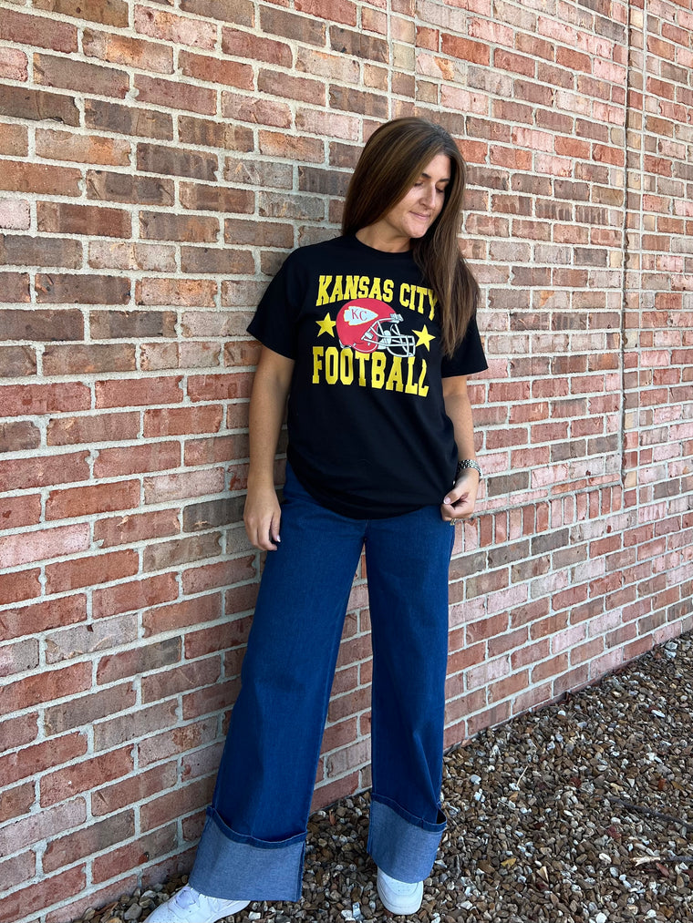 KANSAS CITY FOOTBALL BLACK TEE