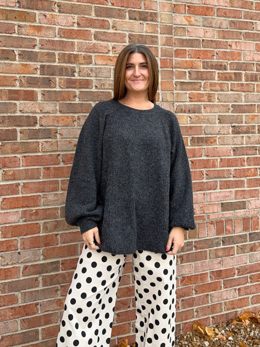 ONLY INTENTIONS CHARCOAL SWEATER