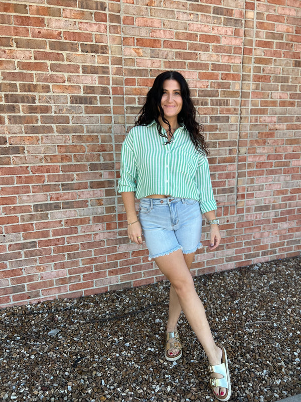 DOUBLE BUTTON DAD SHORTS- 2 COLORS