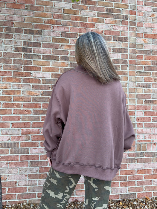 WWJD AMEN REVERSIBLE MOCKNECK SWEATSHIRT
