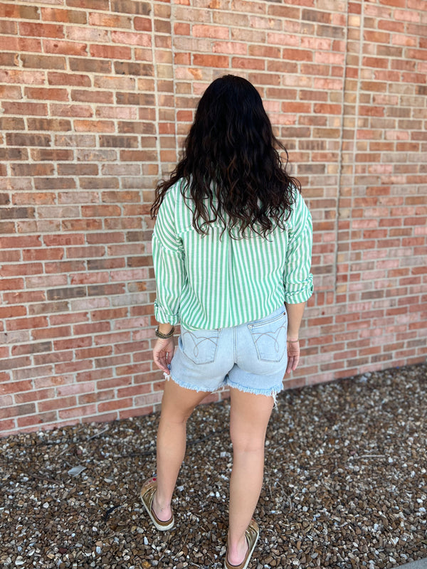 DOUBLE BUTTON DAD SHORTS- 2 COLORS