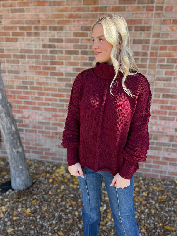 CRANBERRY CHUNKY SWEATER