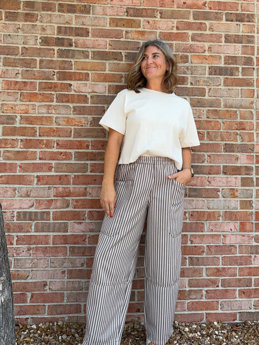 BROWN STRIPED PANTS
