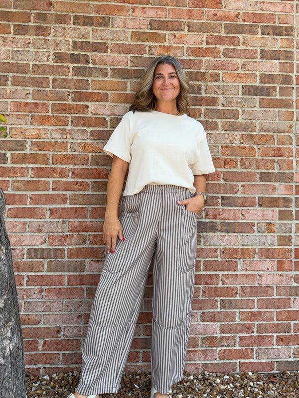 BROWN STRIPED PANTS