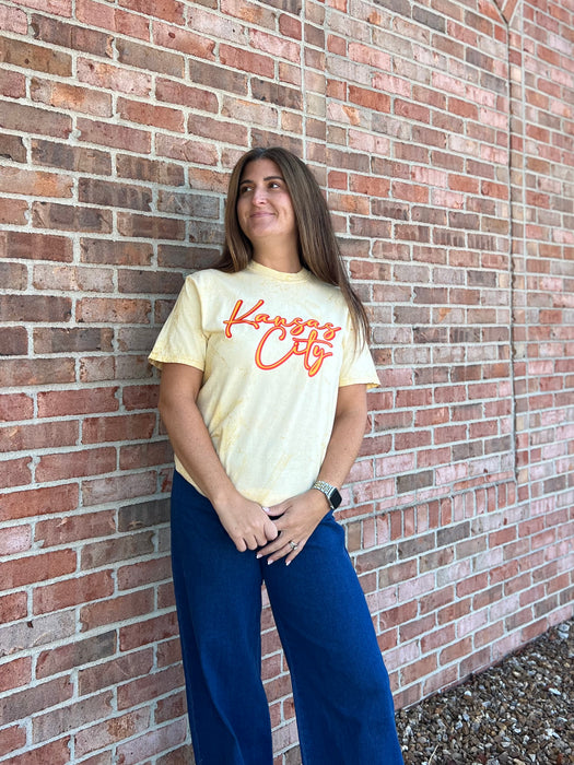 YELLOW TIE DYE KC TEE