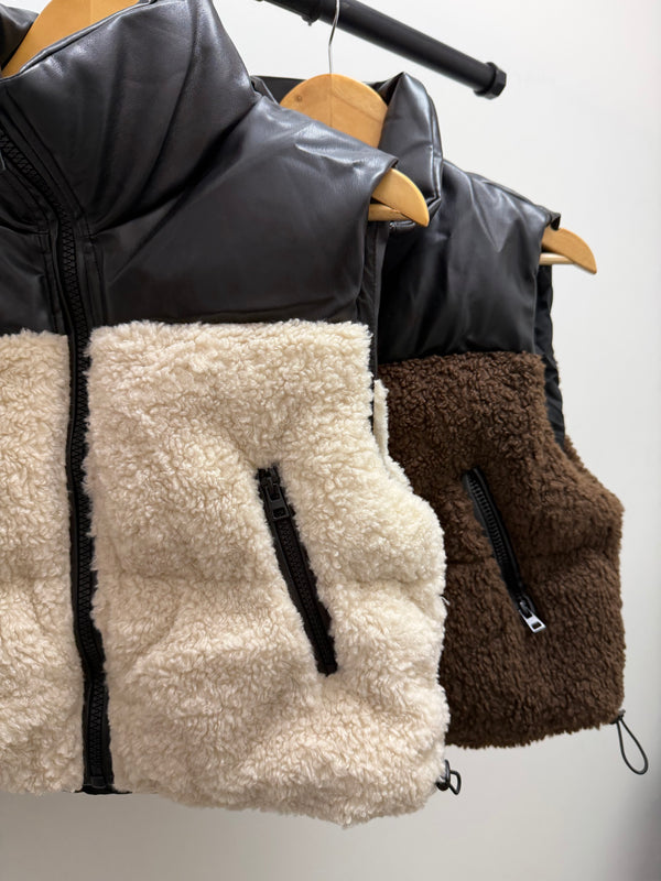 TWO TONE PUFF VEST- 2 COLORS