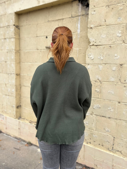 GET THE LOOK WAFFLE KNIT SHACKET- 2 COLORS