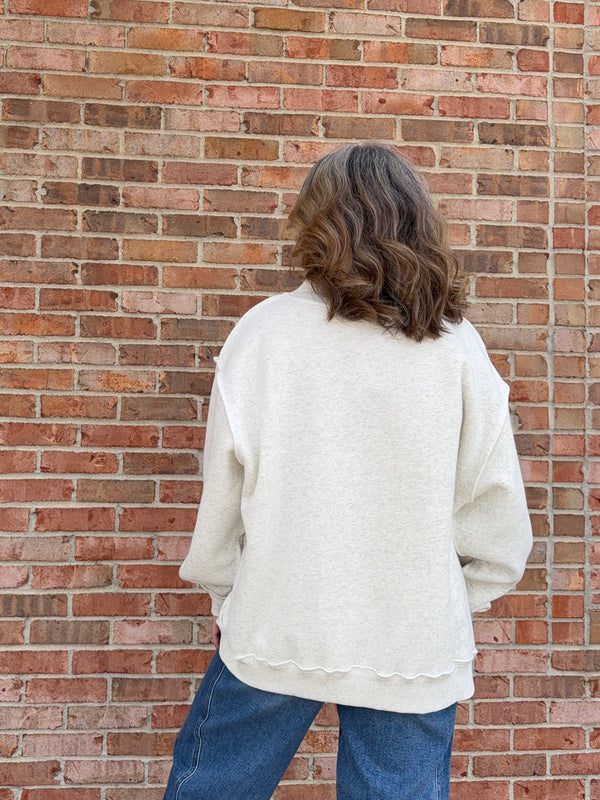 MAHJ REVERSIBLE MOCK NECK SWEATSHIRT
