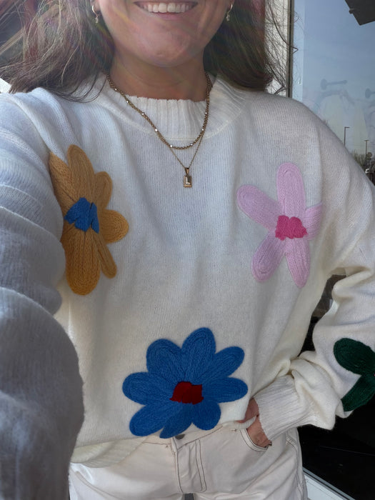 CROCHET FLOWER SWEATER