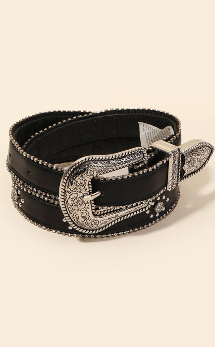 RHINESTONE STUDS THIN BELT