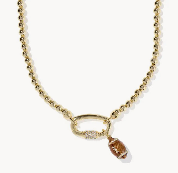 KENDRA SCOTT: FOOTBALL METAL STRAND CHARM NECKLACE