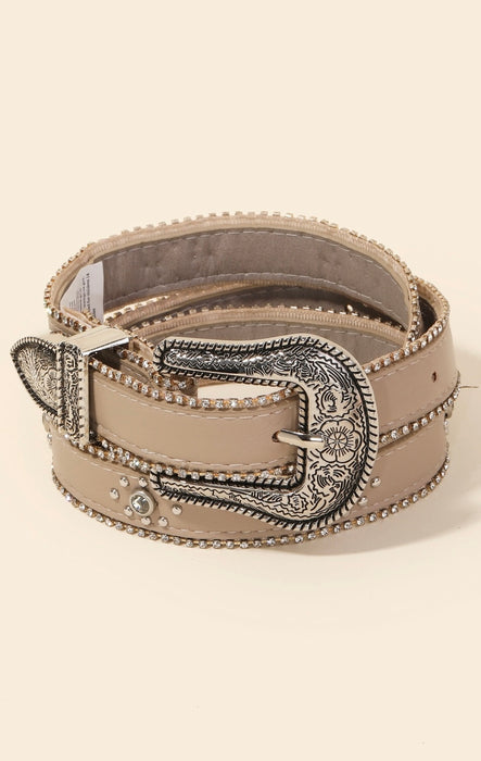 RHINESTONE STUDS THIN BELT