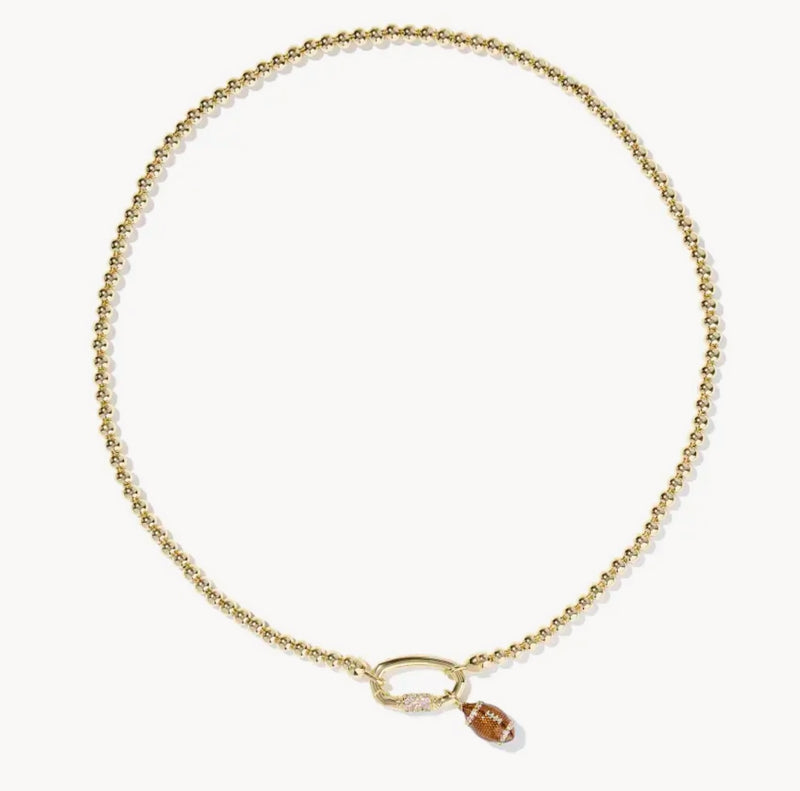 KENDRA SCOTT: FOOTBALL METAL STRAND CHARM NECKLACE