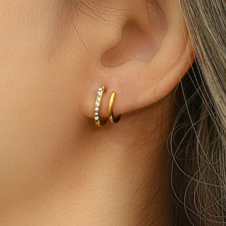 DOUBLE RING EARRING