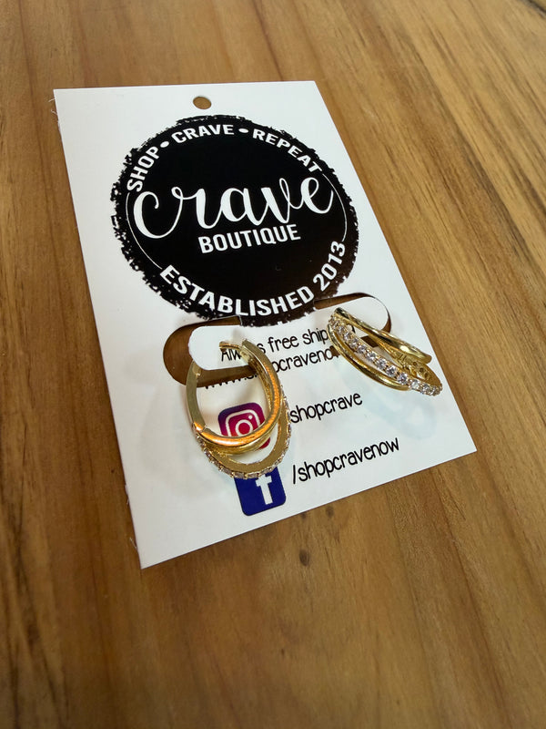 TRIPLE GOLD HUGGIE HOOP EARRING