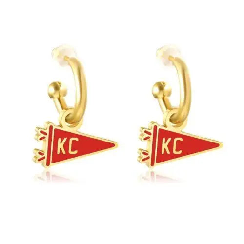 KC PENNANT HUGGIE HOOPS
