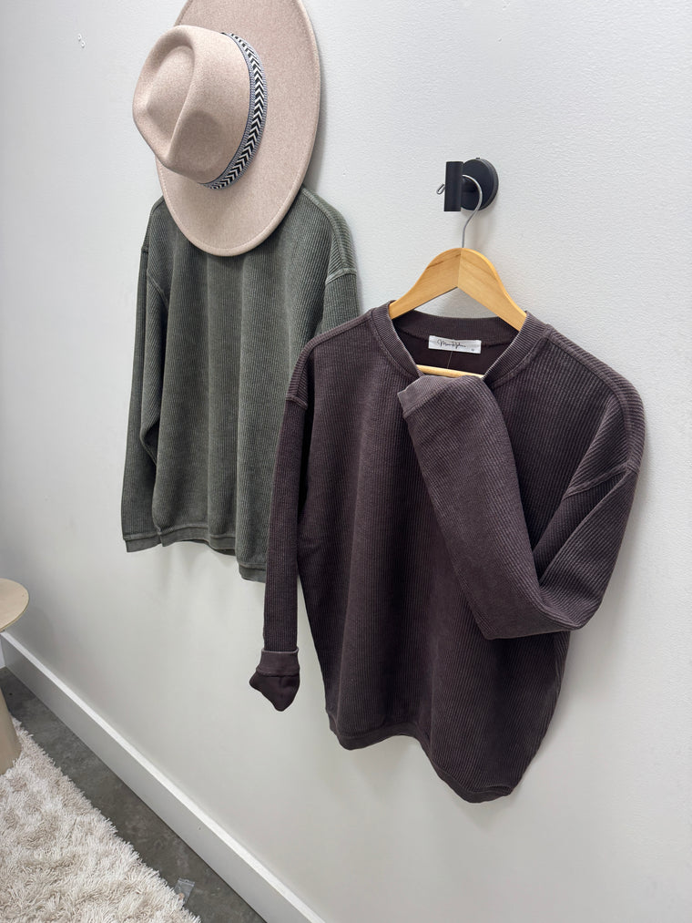 CORDED PULLOVER- 4 COLORS