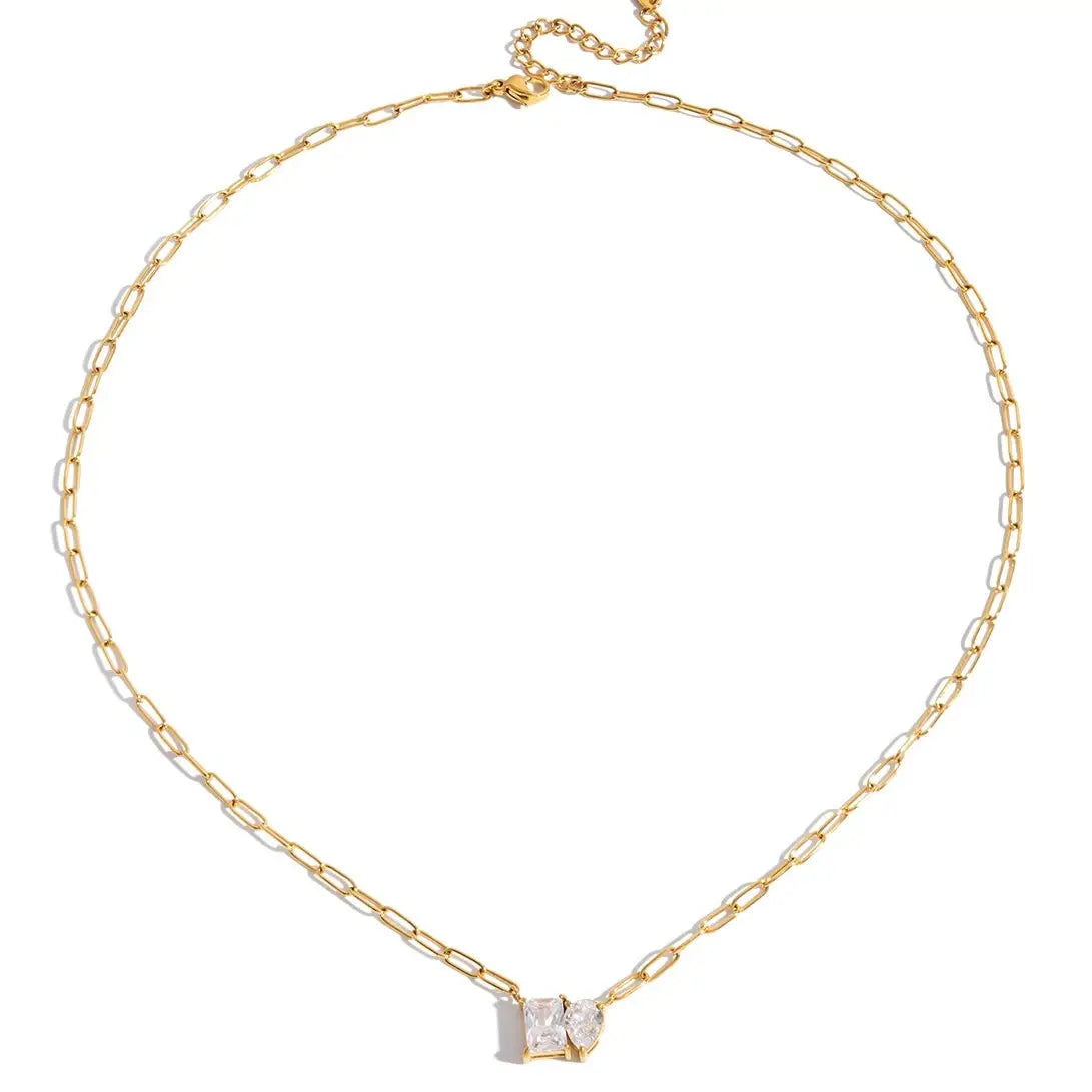 DUO EMERALD AND PEAR NECKLACE