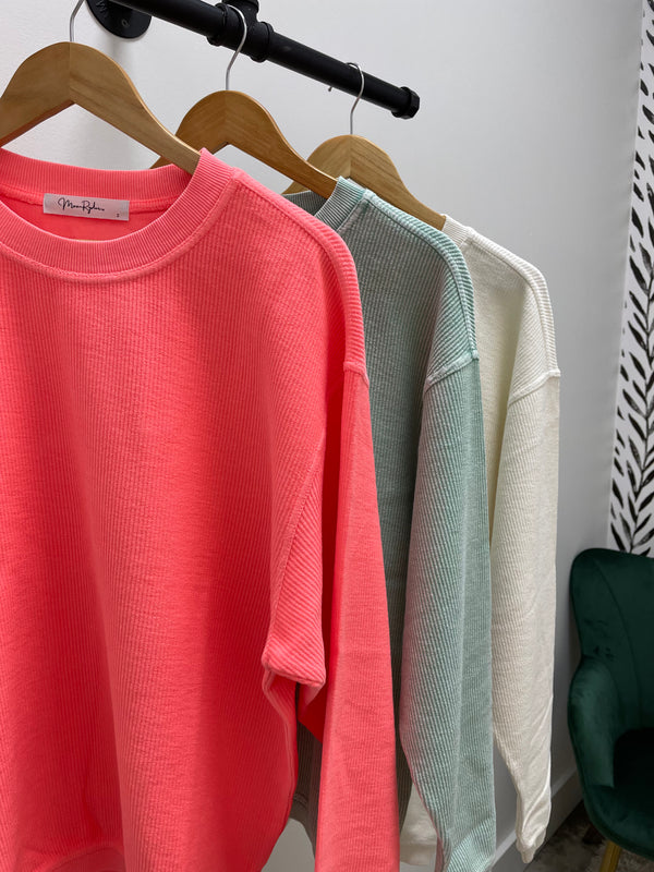 CORDED PULLOVER- 6 COLORS