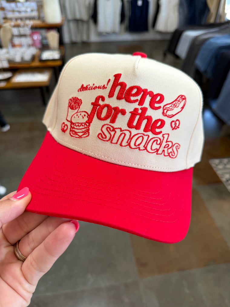 HERE FOR THE SNACKS HAT