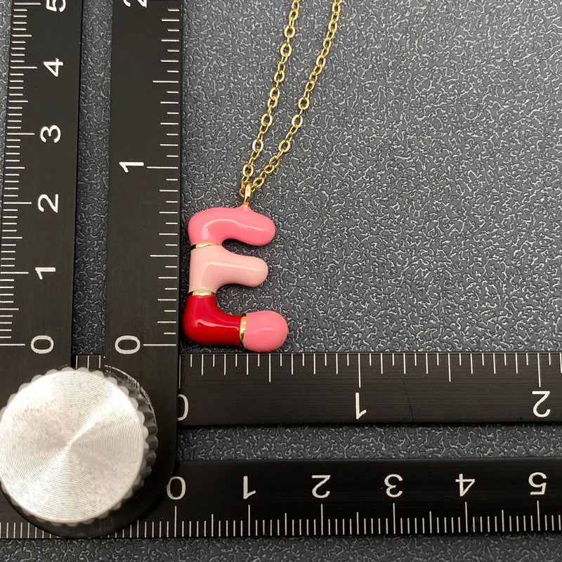 COLORFUL BUBBLE INITIAL NECKLACE