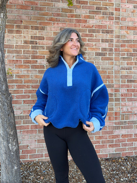 HALF ZIP FLEECE PULLOVER- 3 COLORS