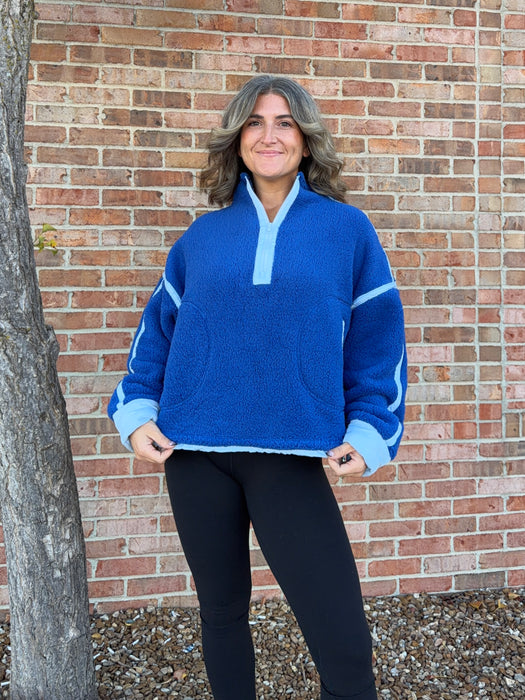HALF ZIP FLEECE PULLOVER- 3 COLORS