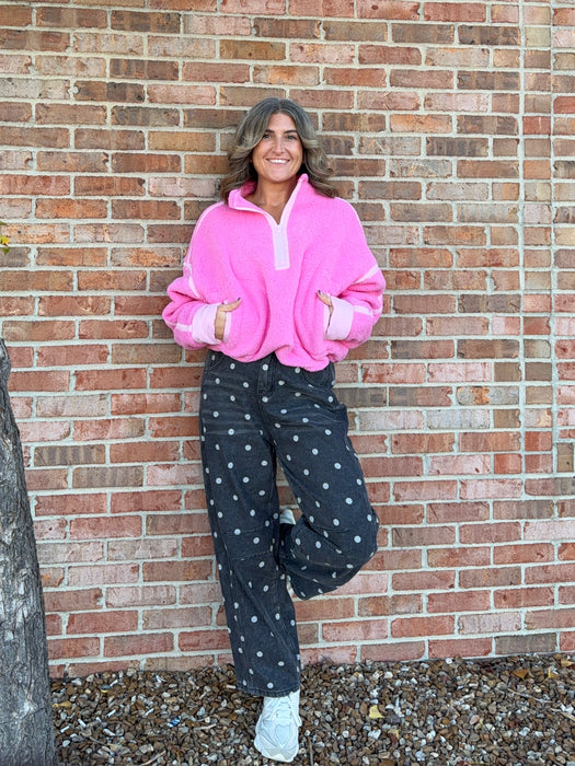HALF ZIP FLEECE PULLOVER- 3 COLORS