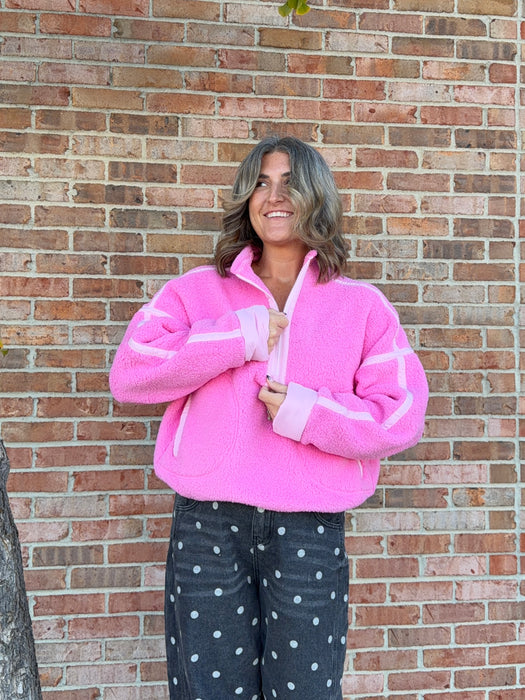 HALF ZIP FLEECE PULLOVER- 3 COLORS