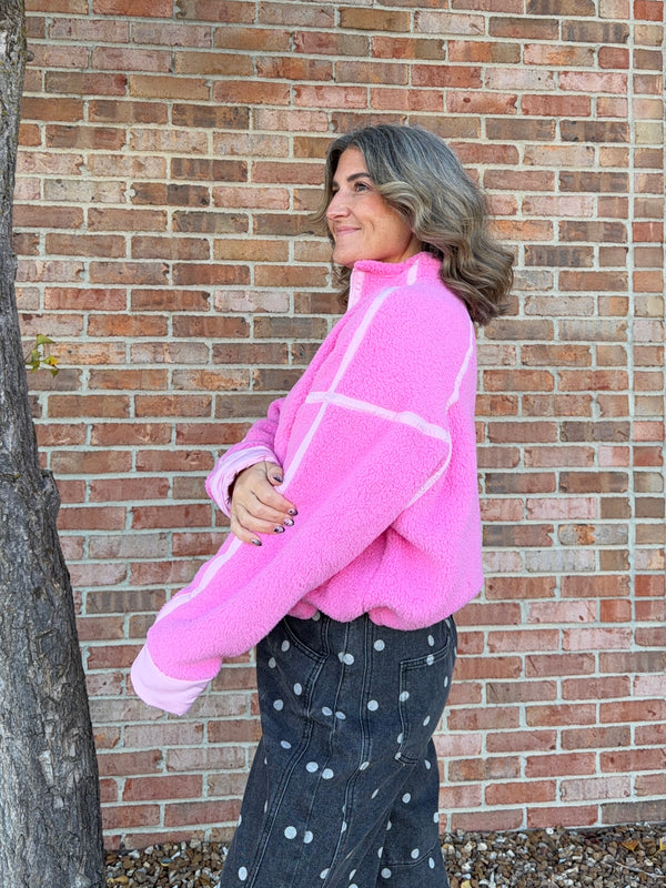 HALF ZIP FLEECE PULLOVER- 3 COLORS