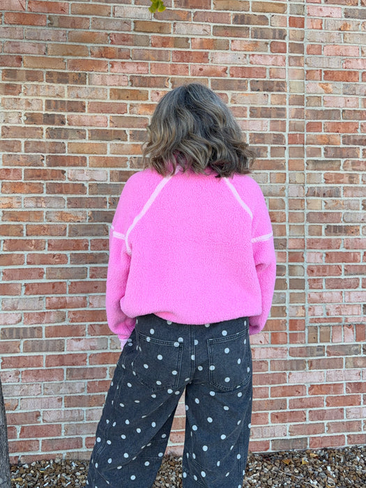 HALF ZIP FLEECE PULLOVER- 3 COLORS