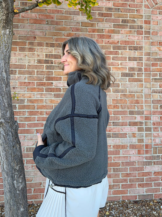 HALF ZIP FLEECE PULLOVER- 3 COLORS